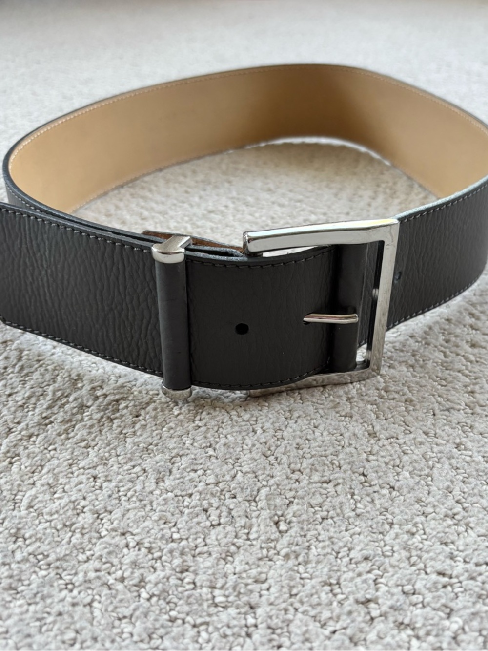 Banana republic gray leather wide accent belt